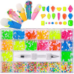 21 Grids Nail Rhinestones Set