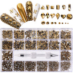 21 Grids Nail Rhinestones Set