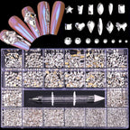 21 Grids Nail Rhinestones Set
