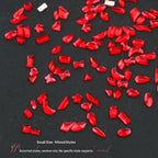 Red Small Flatback Shaped Rhinestones: Heart, Teardrop, Butterfly, Marquise | Christmas & New Year Nail Art Glass Ornaments | Factory Wholesale