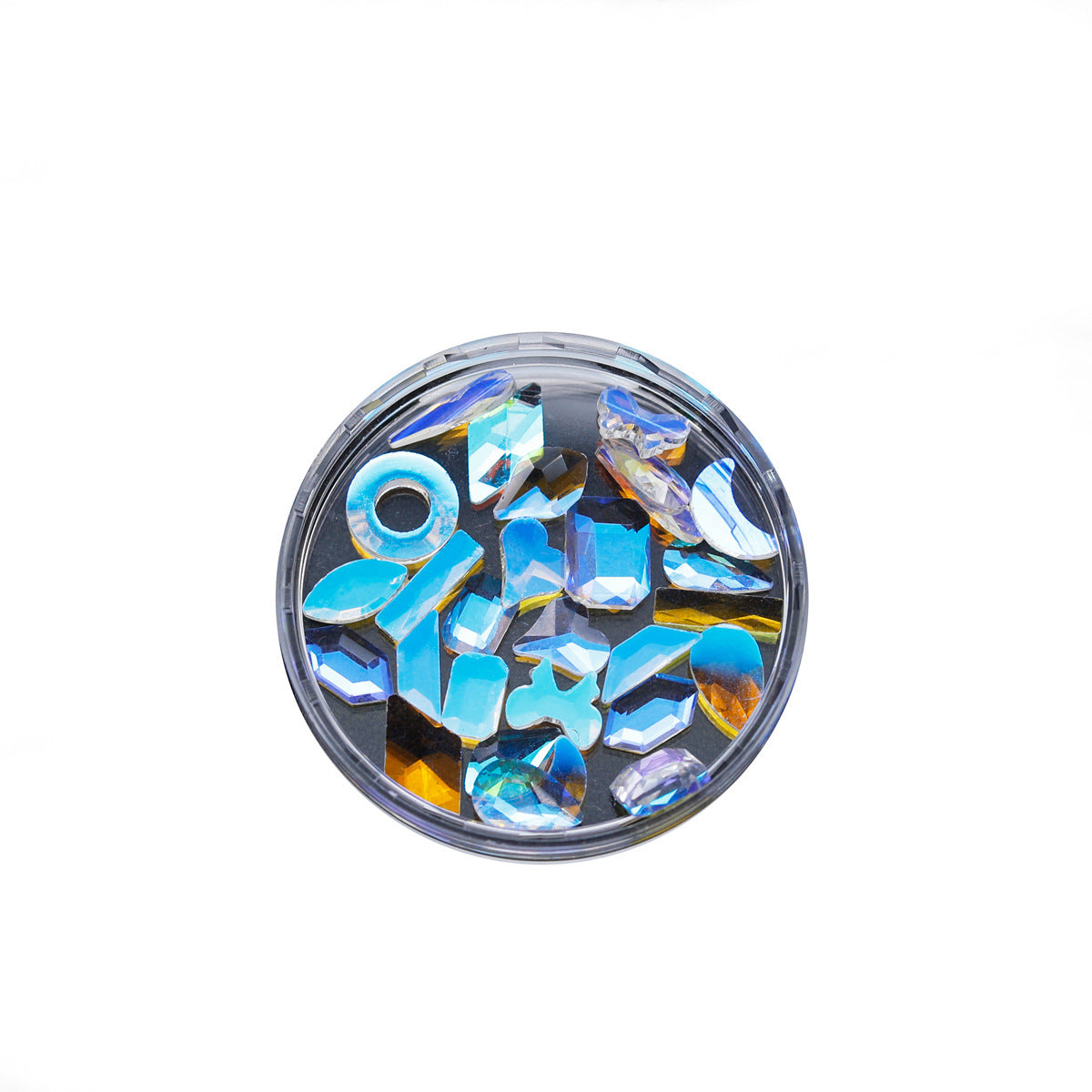 Factory Direct Wen Jingling Style Aurora Glass Stones Flatback Shaped Aurora Transparent Rhinestones Nail Art Accessories