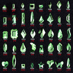 Nail art featuring a mix of unique shapes, flat-bottomed glass rhinestones, ultra-sparkling light green gel nail art, trendy and Instagram-worthy.