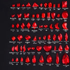 Red Small Flatback Shaped Rhinestones: Heart, Teardrop, Butterfly, Marquise | Christmas & New Year Nail Art Glass Ornaments | Factory Wholesale