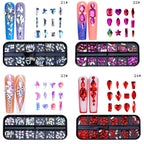 New Style 12-Grid Nail Art Rhinestones Flatback Shaped AB Rhinestones Nail Art Decorations Accessories