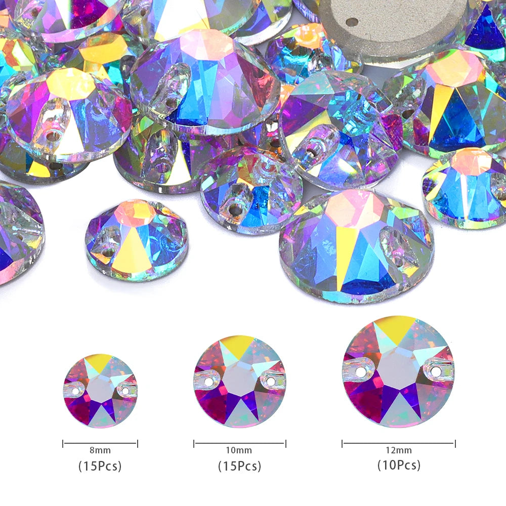QIYI Mixed Size Packing Crystal AB Colors Different Shape High Quality Glass Crystal Rhinestones for Garment Accessories