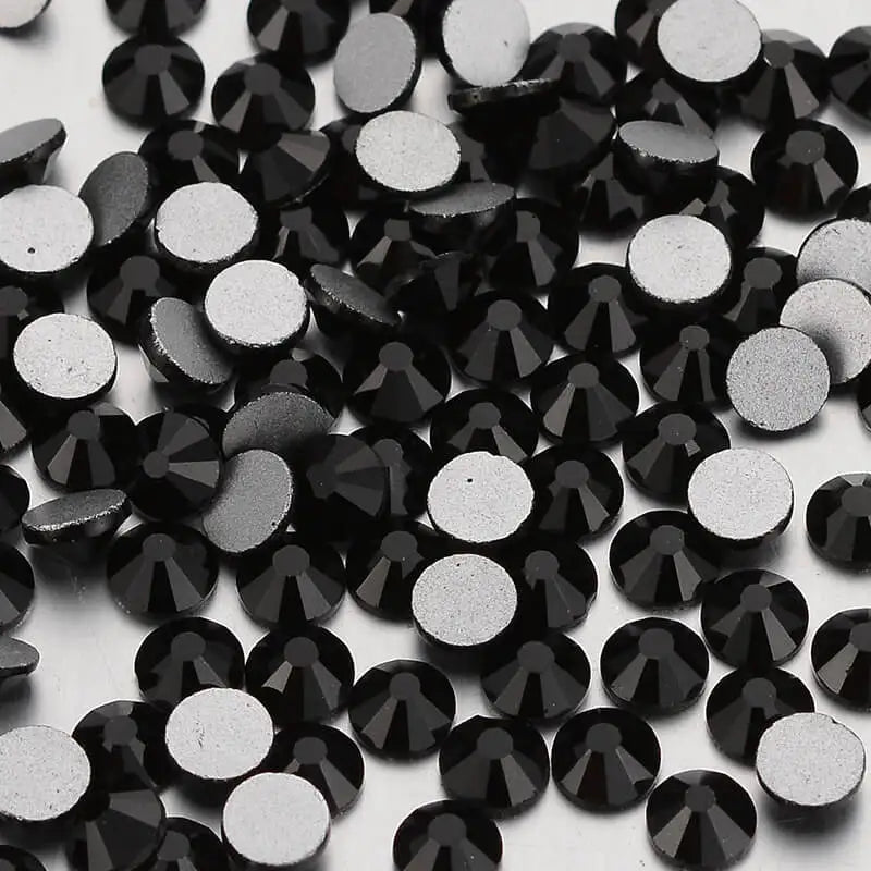 Wholesale Crystal Rhinestone Black Flatback Rhinestones SS3-SS34 Non Hotfix Strass Glue on Nail Art Decoration