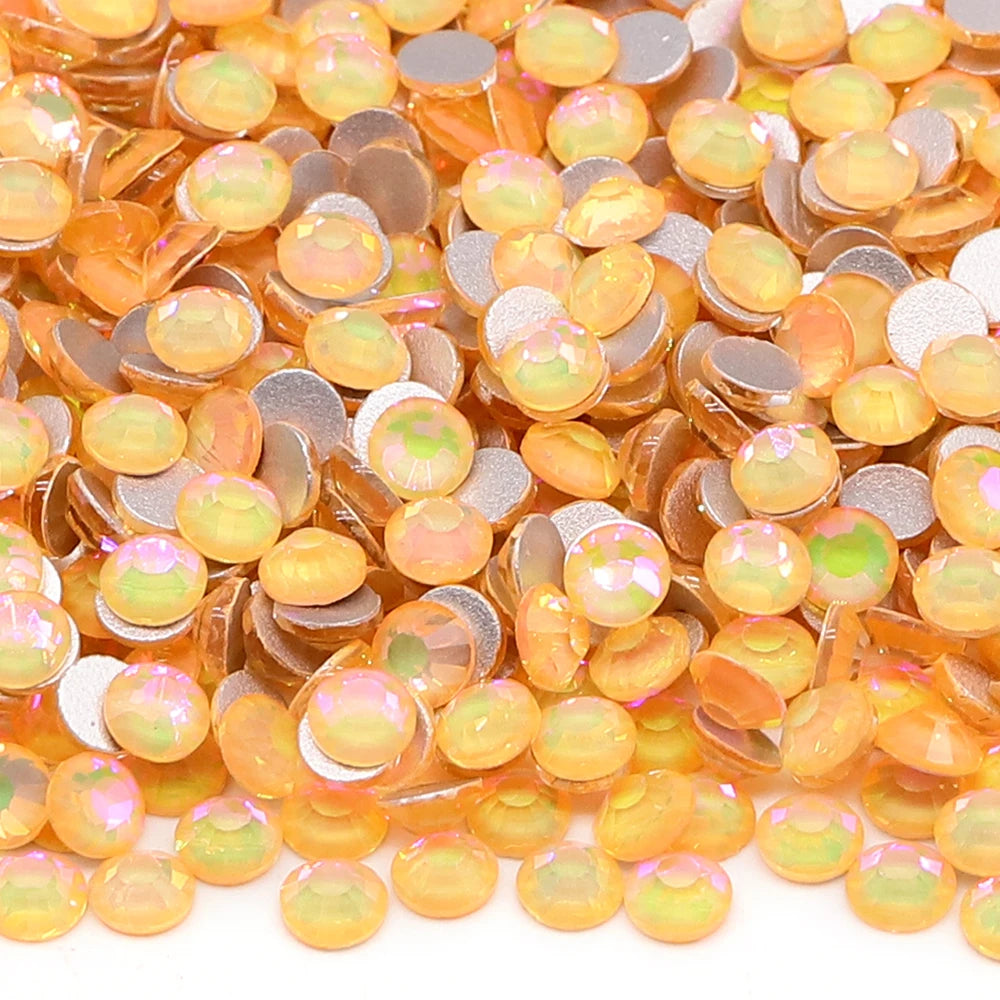 2024 New Colors Wholesale Luminous Rhinestone Non Hotfix  Flat Back Crystal Color Glass Rhinestones for DIY Nail Clothing