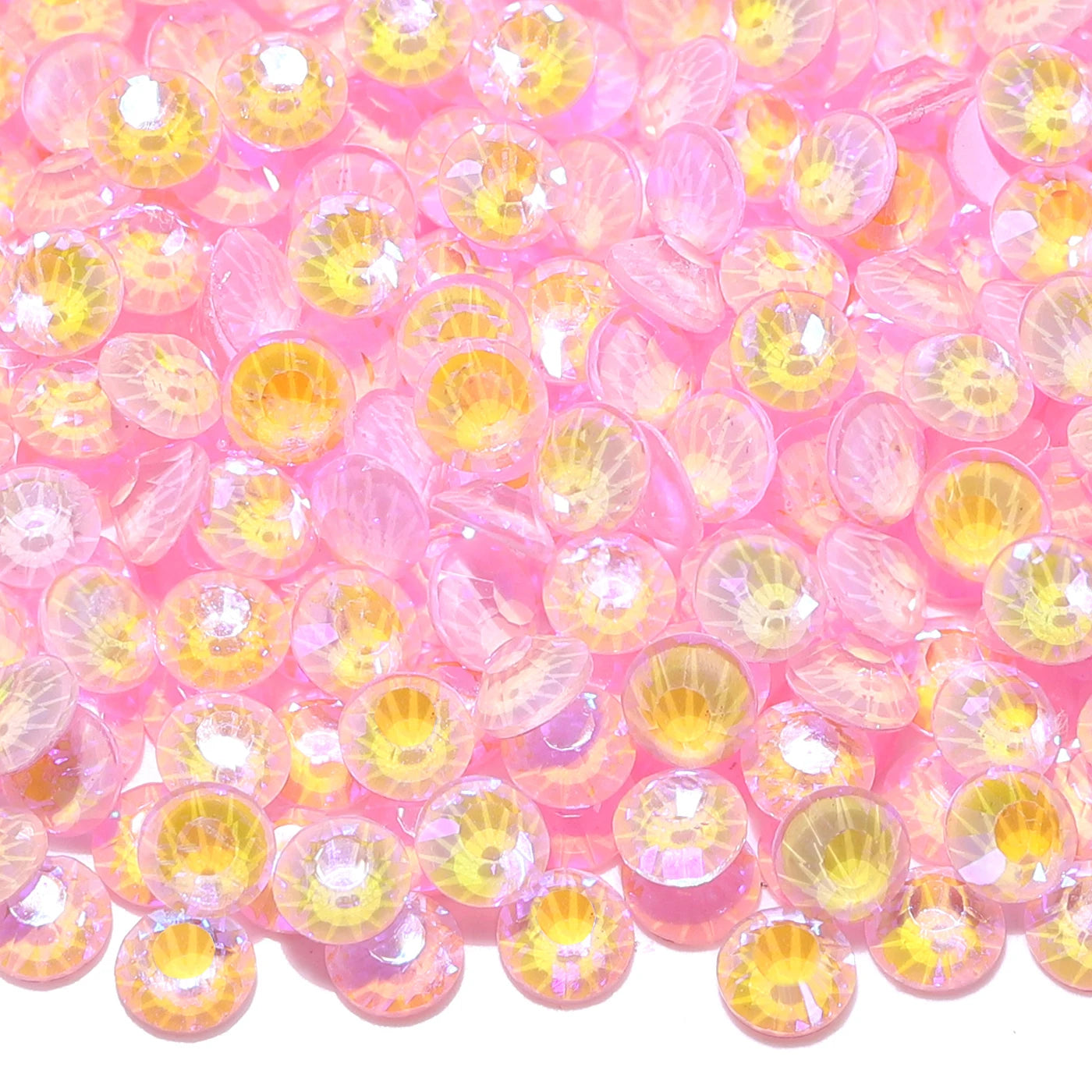 34Kinds Pink Color SS6-SS30 Crystal Rhinestones Ready Stock Non Hotfix Glue on Rhinestones for Gymnastics Performance Clothing