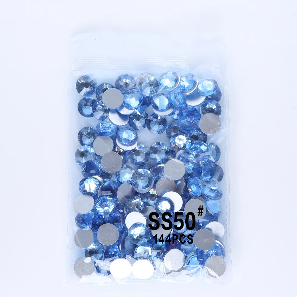 SS50 Rhinestone Big Size Wholesale Rhinestone Non Hotfix Flat Back Crystal  Glass Rhinestones for DIY Nail Gym Clothing