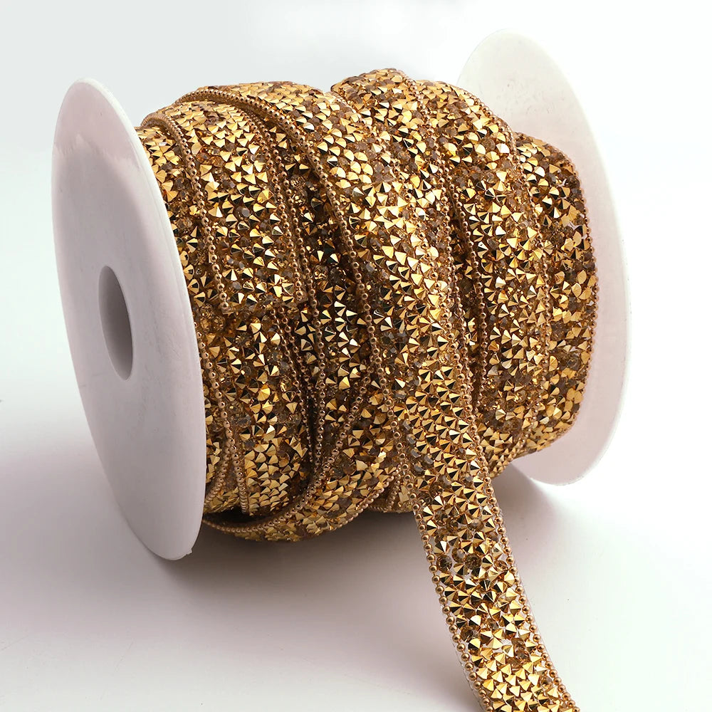 Wholesale Colorful Custom Diamond Tape  Rhinestone Applique Glitter Strass Rhinestones Trinnming Gem for DIY  Decoration