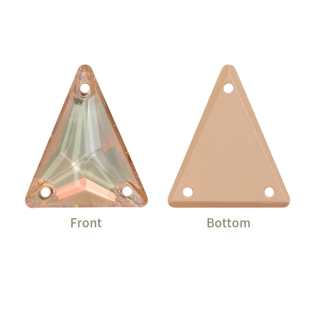 3271 Hot Selling Slim Triangle Factory Direct Wholesale High Quality Durable Shimmering Clear Glass Crystal Sew-On Rhinestones