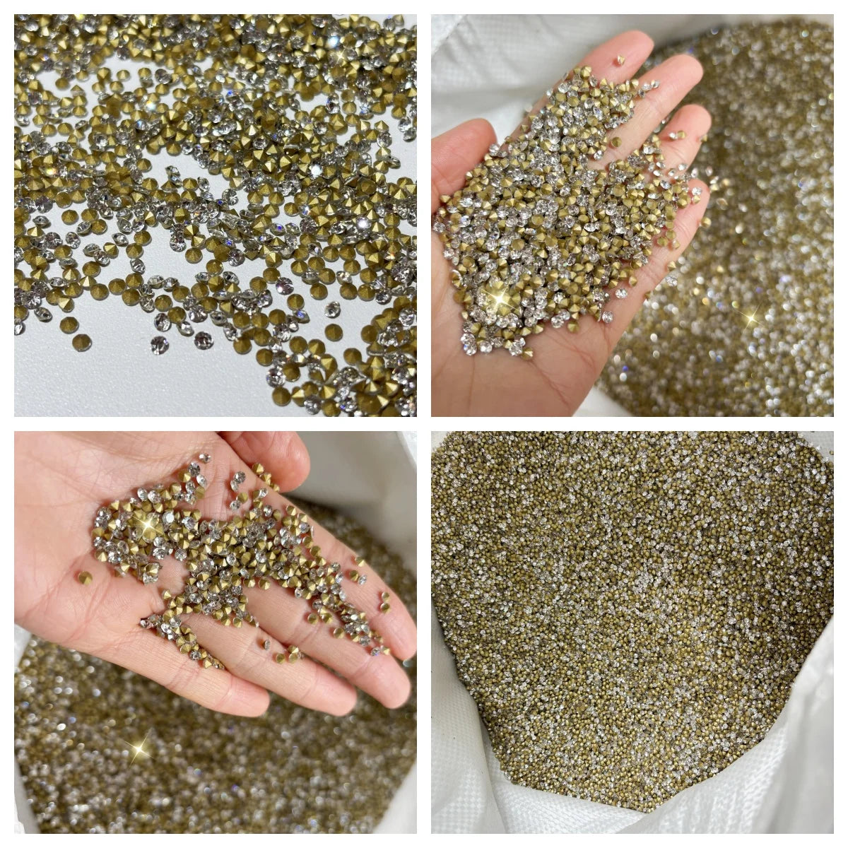 SS8 SS12 Rhinestone Factory Wholesale Point Back Glass Crystal Chaton Rhinestone Nail Art DIY Decoration Materials