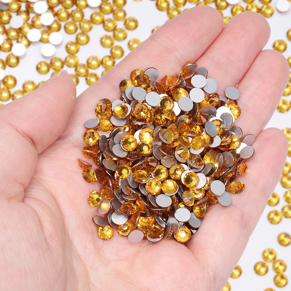 Wholesale 14400pcs/bag Non Hotfix Rhinestones SS6-SS30 Glass Crystal Flatback Regular Cut Rhinestones for Nails Art