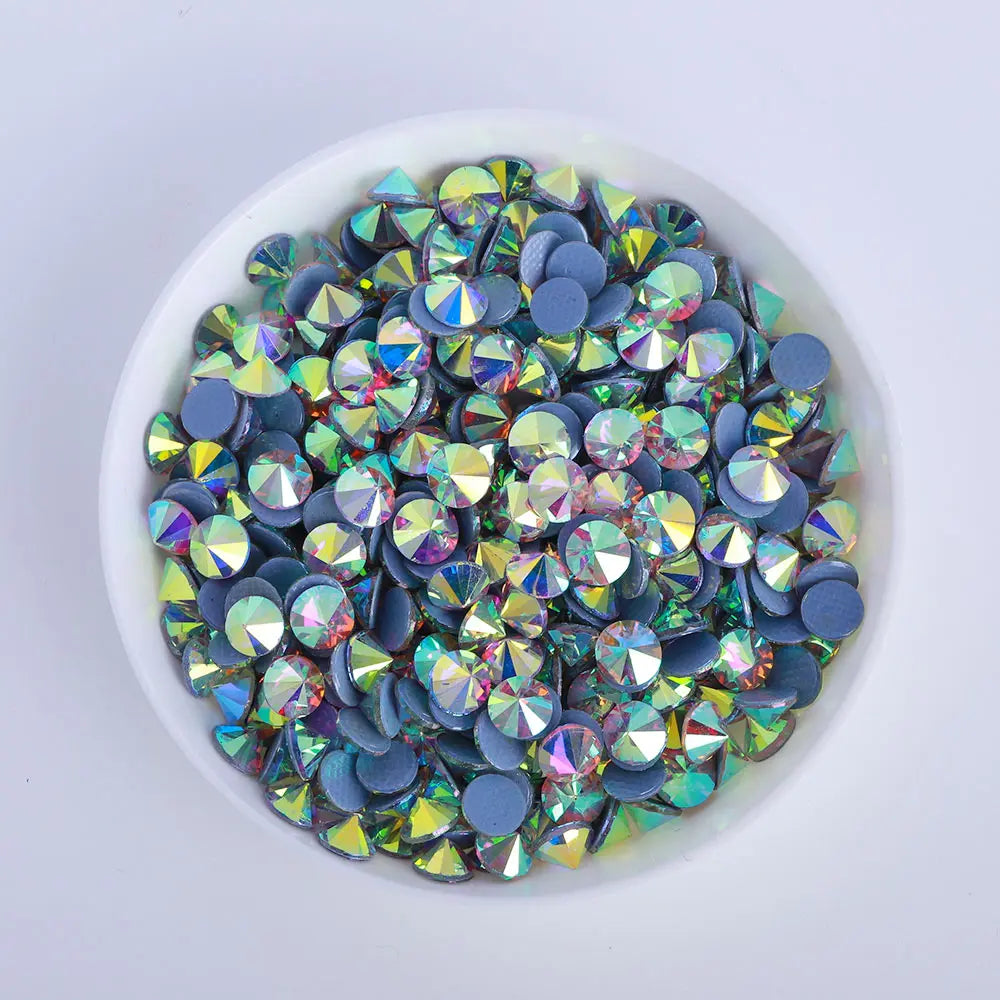 Wholesale HotFix Steeple Glass Rhinestone Crystals Art Rhinestones Flat Back Glass Bling for  Perfume Bottle Rhinestone
