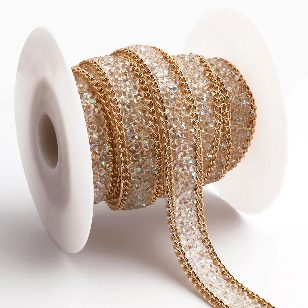 Wholesale Colorful Custom Diamond Tape  Rhinestone Applique Glitter Strass Rhinestones Trinnming Gem for DIY  Decoration