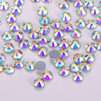 QIYI High Quality Glass Rhinestones Bulk Wholesale Crystal AB Iron on Rhinestone for Custom Transfer Designs