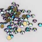 QY Golden Back Glass Rhinestones Non Hot-Fix Round Glitter Crystal Flatback Rhinestone 3D Nail Art Decorations