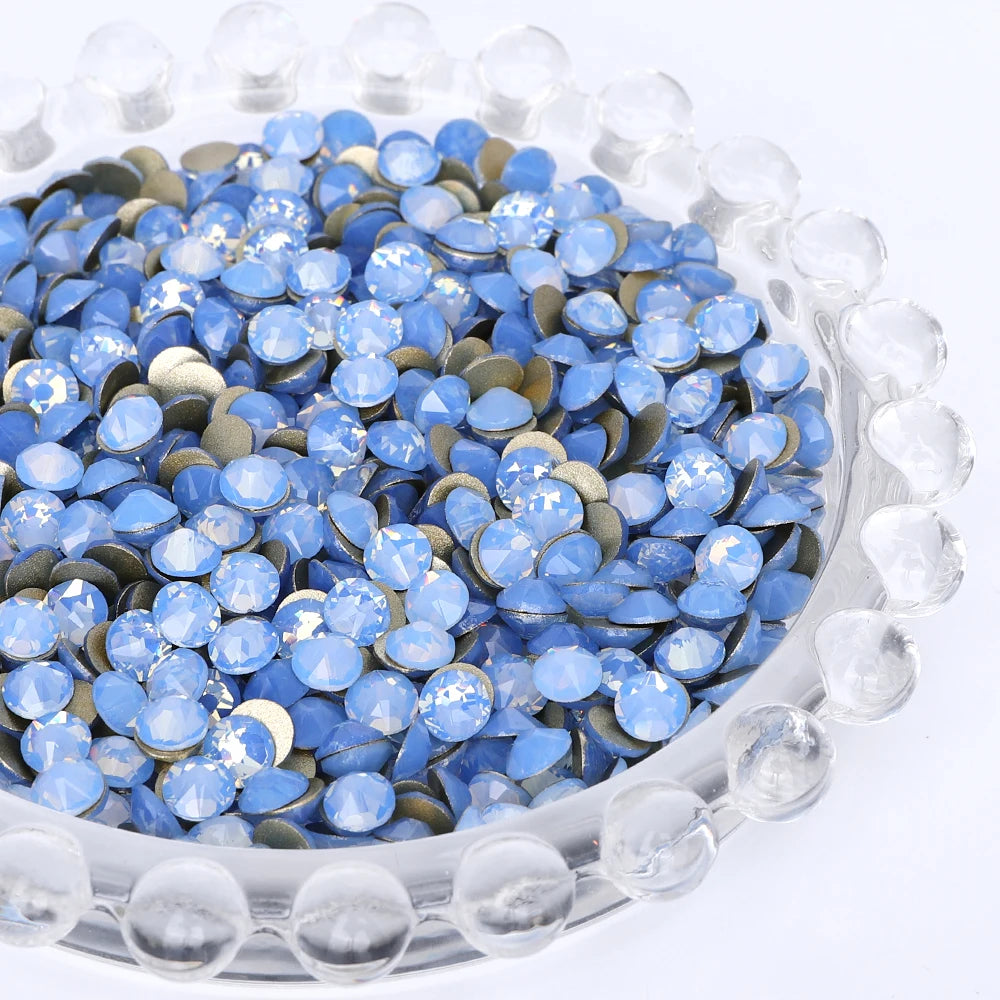 SS10-SS40 Colorful Non Hotfix Rhinestones Golden Base Flat Back Bling Glitter Glass Stones Crystal Strass Diamond for Nail