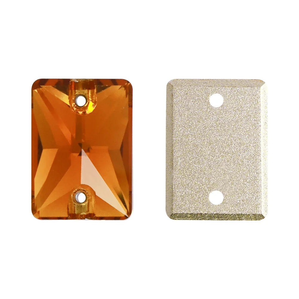 QIYI Multi Colors and Size Rectangle Sew-on Stone for Choice Clear Glass Flat Back Top Quality Sew on Rhinestones (3250)