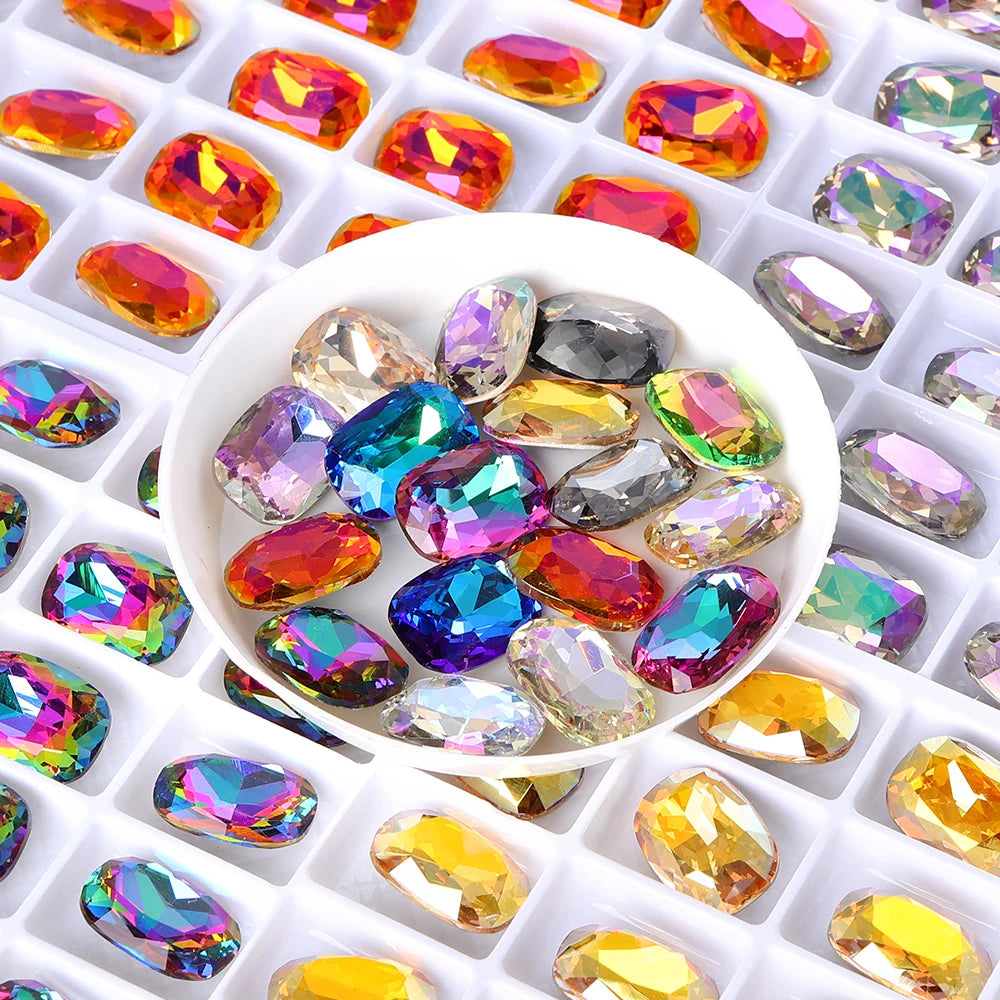 Latest Fashion Design Classical Rectangle for Fancy Stone High Quality Grade AAAAAA K9 Glass Point Back Stones 12 Facets