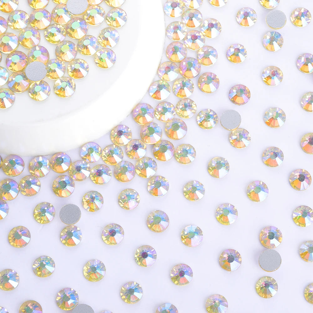 QIYI SS3-SS12 Wholesale Multi AB Colors Fashion High Quality Non Hofix Glass Flat Back Rhinestone for Decoration Cloths Nail Art