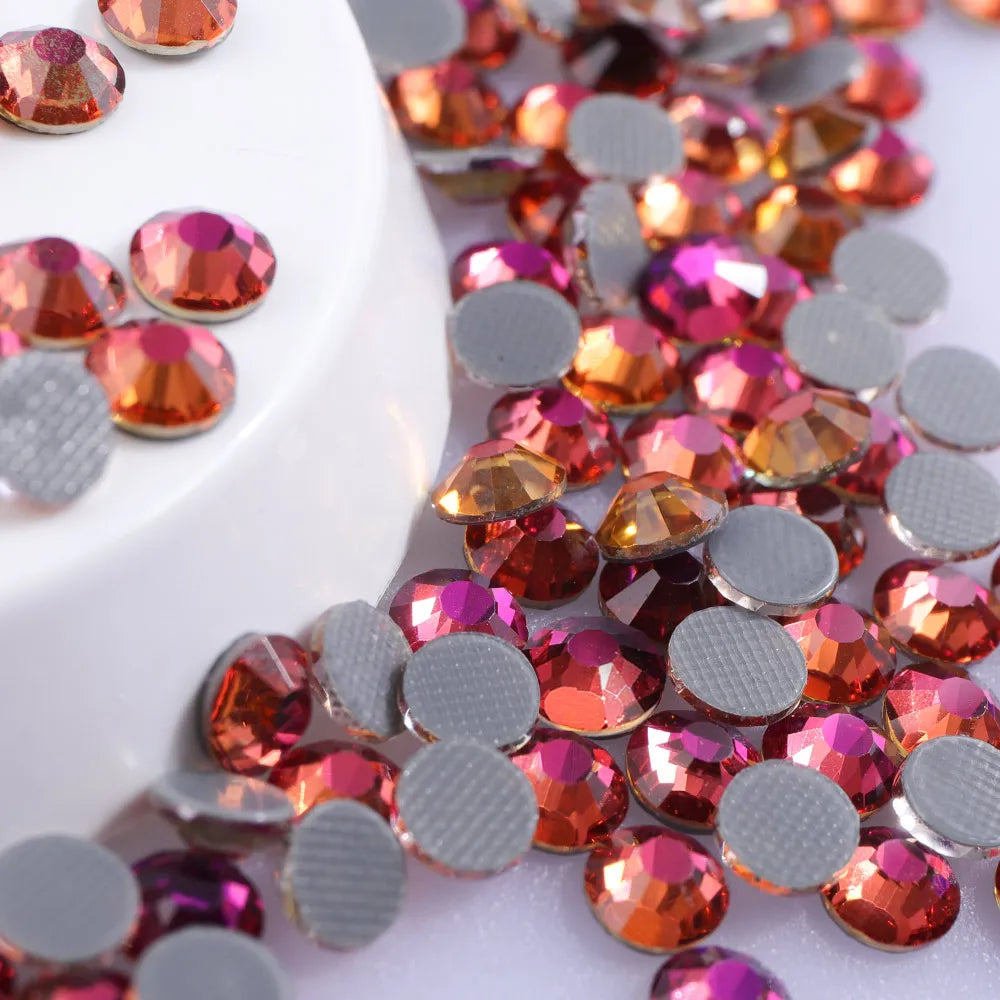 Wholesale Factory  Over 200 Colors German Intensive Glue Hotfix SS20 Glass Crystal AB Hot Fix Rhinestones for Wedding Dress