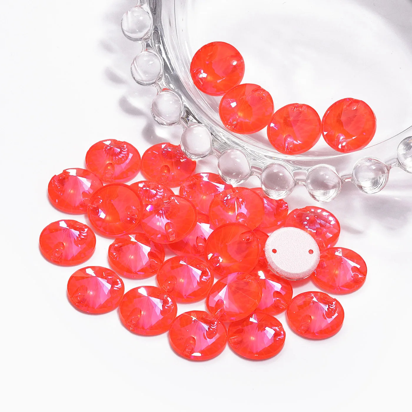 Wholesale Neon Rivoli Rhinestones 50 Colors Crystal  Sew-on Rhinestones Glass Clothing Flatback Sewing Stones for Women
