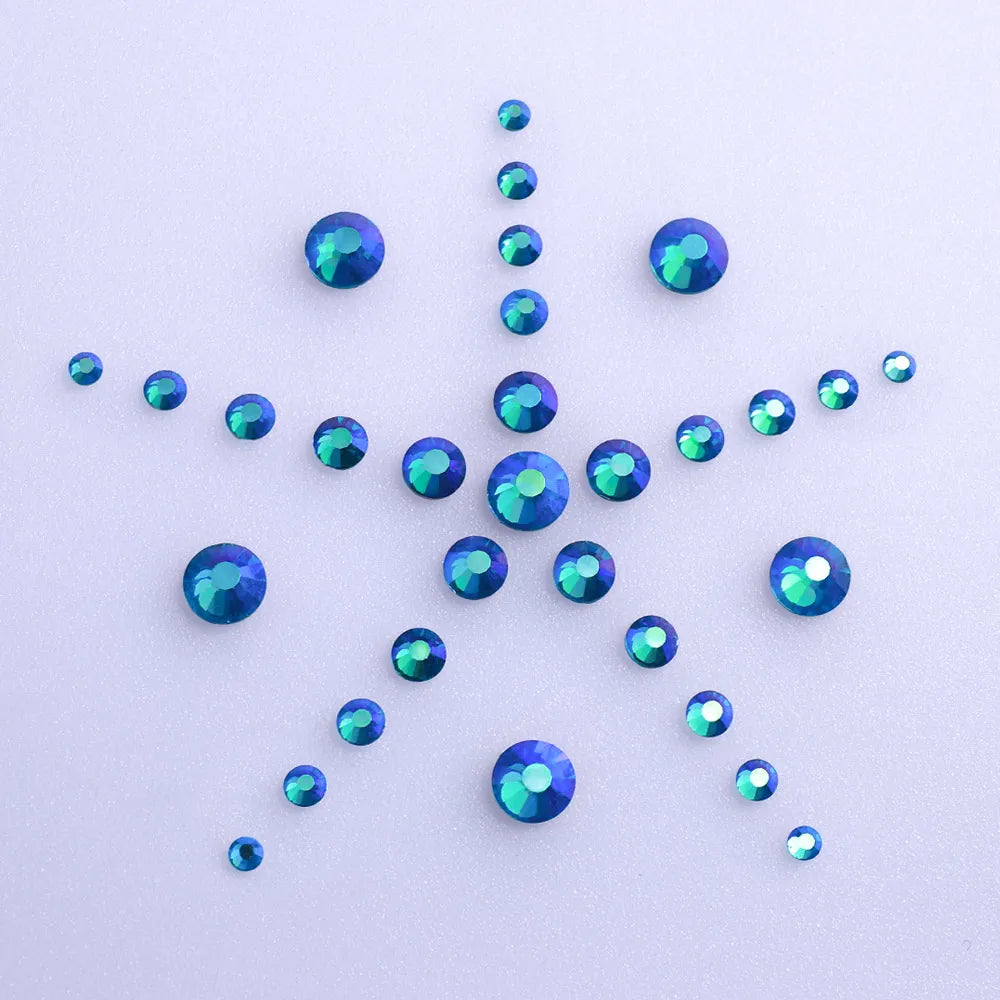 QIYI Rhinestone Mix Sizes Gems Charms Nail Art Rhinestones for Designs Flat Back Crystal High Quality Wholesale 3D Glass Silver