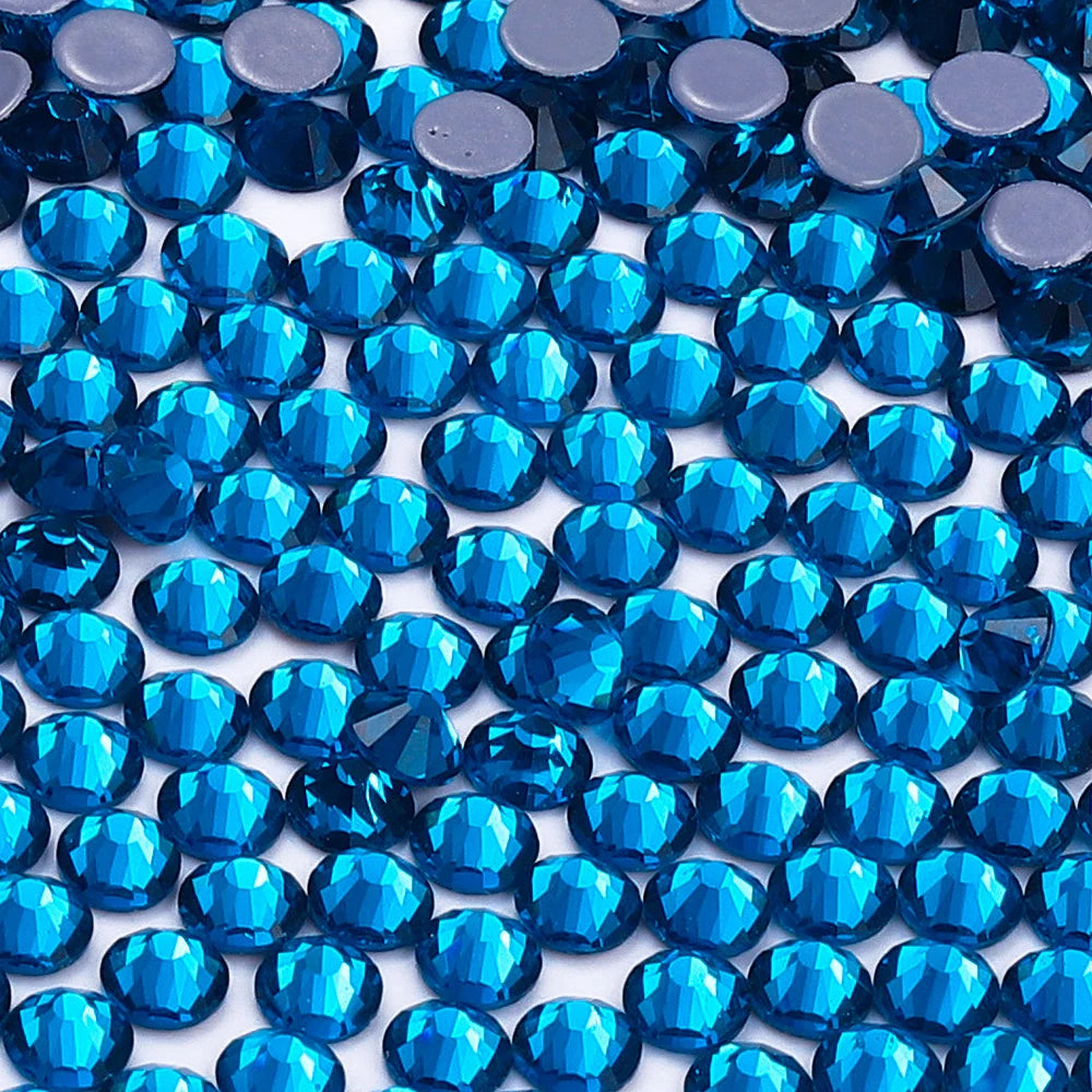 Wholesale 60Colors Hotfix Glass Crystal Rhinestone Flat Back Round Hotfix Crystal Stone Delicate for Clothing Accessories