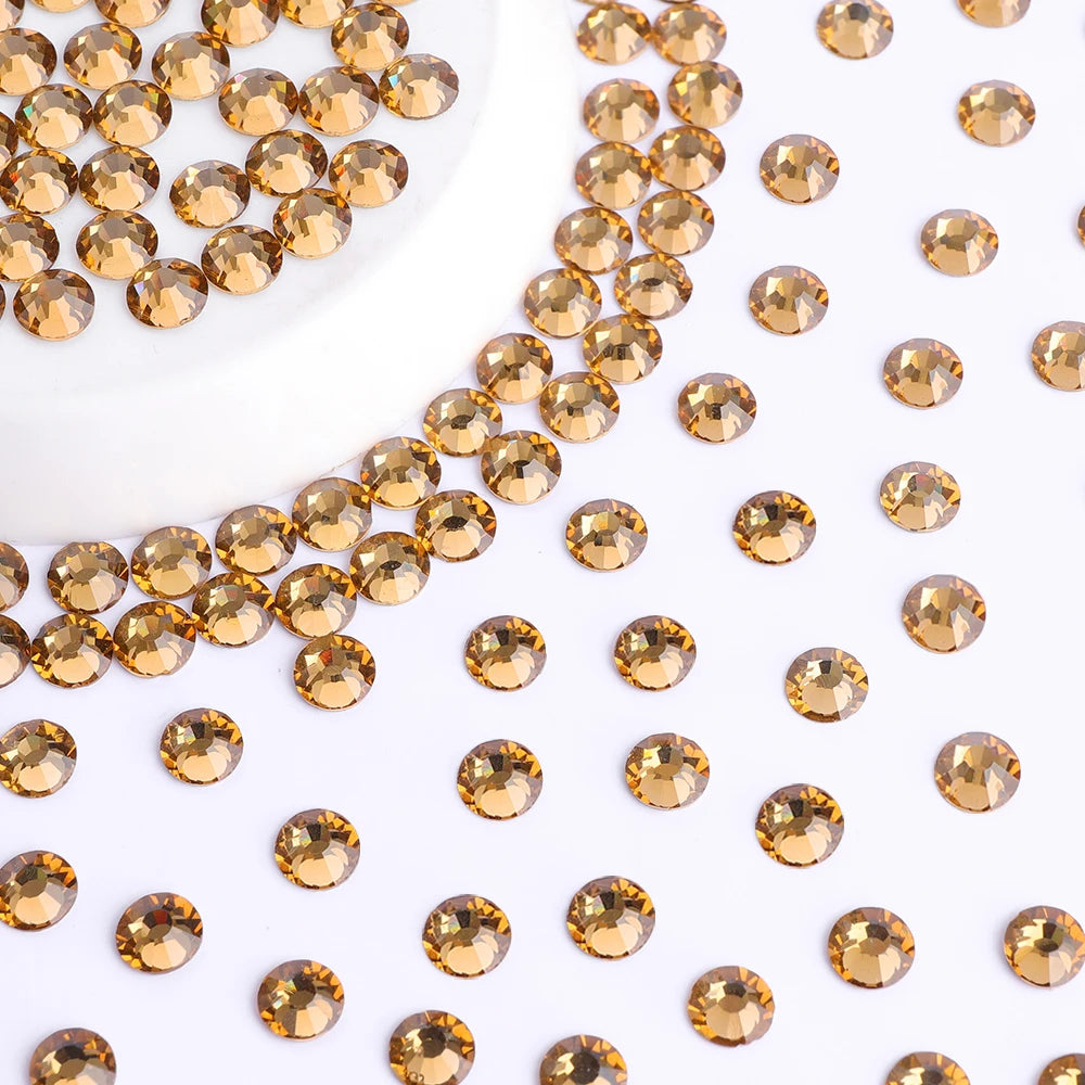 QIYI Wholesale 14400pcs Bulk Package Flatback Rhinestones Glitter Bling Glue on Luminous Rhinestones for Accessories