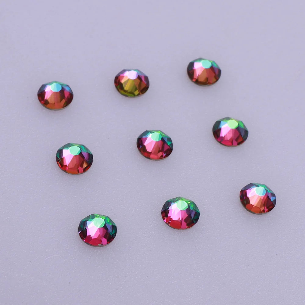 Wholesale Rhinestone 2088 Gold Base Green Volcano Effects Rhinestones High Quality Non Hot Fix Flatback Rhinestone