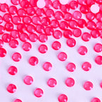QIYI Neon  Factory Wholesale Rhinestone Non Hotfix Neon Flat Back Crystal Pink Glass Rhinestones for DIY Nail Clothing