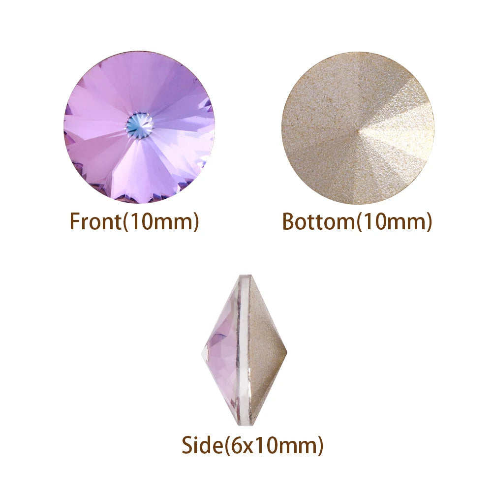 Qiyi New Arrival Rivoli Fancy Shape Eco-friendly Materials Trendy Design K9 Glass High Quality Grade AAAAAA Point Rhinestone