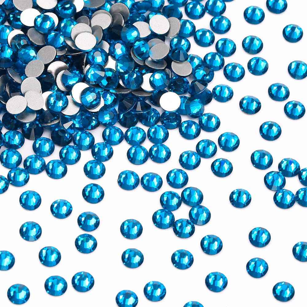 Wholesale Rhinestones 100 Colors Ss06-ss34 Crystal Rhinestone Non Hotfix Flat Back for Top Decoration Accessories