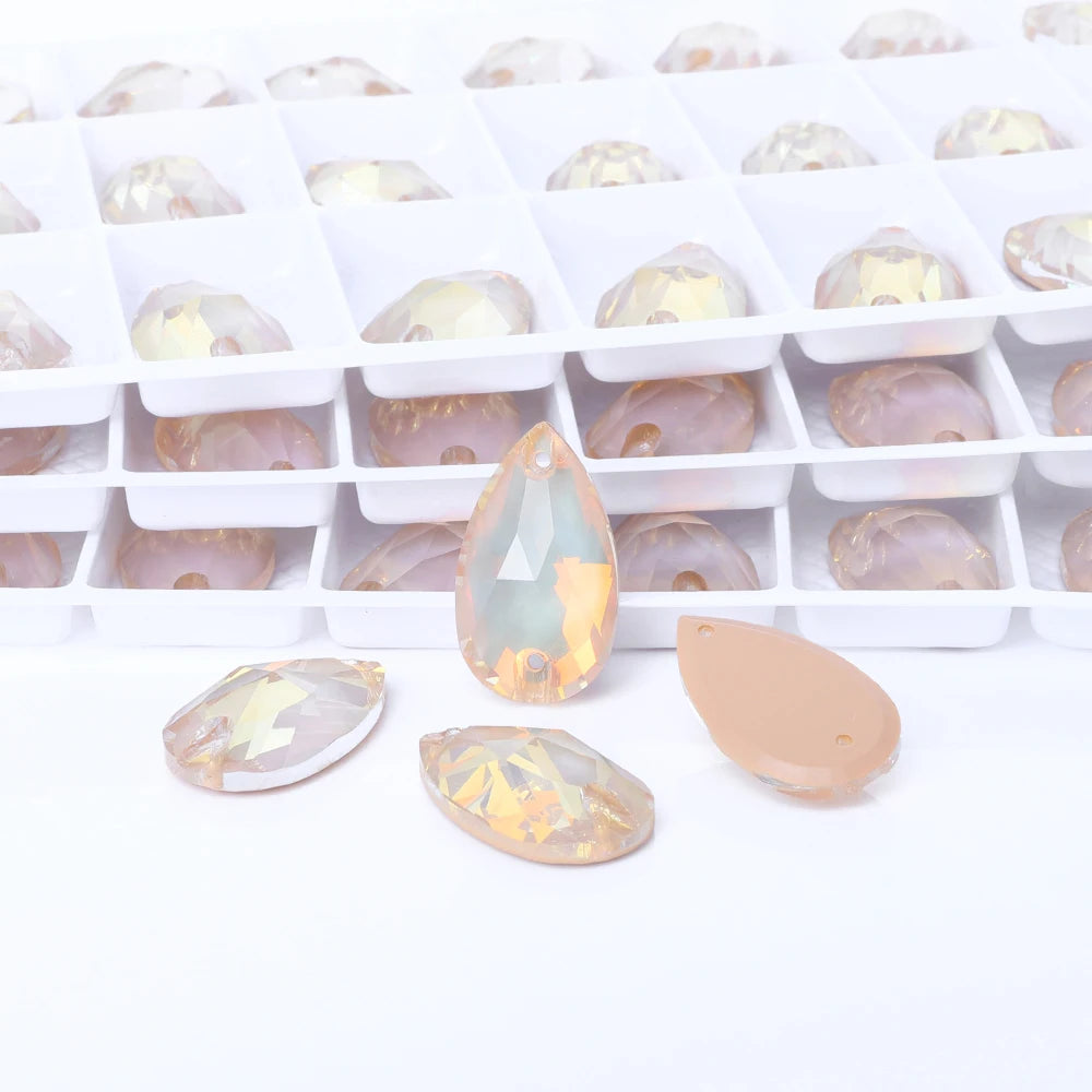 High Quality Hand-Sew on DIY Drill Drop-Shaped  Glass Crystal Rhinestone Sew-On  Setting for Shoes & Dresses for Fashion