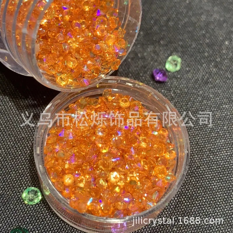 Wholesale Unique Gradient Coloured Plastic Resin Rhinestones Loose Beads for DIY Accessories Bulk Craft Materials