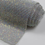 Hot Sale 45*120 CM Rhinestones Mesh Crystal Glass Rhinestone Sheet Aluminum Trimming for Garment DIY Decoration