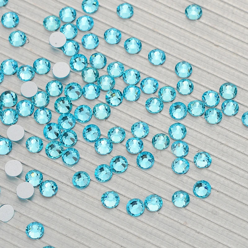 Factory High Quality 100 Colors Glass Diamond Rhinestone Flat Back Non Hot Fix Crystals Stones in Bulk