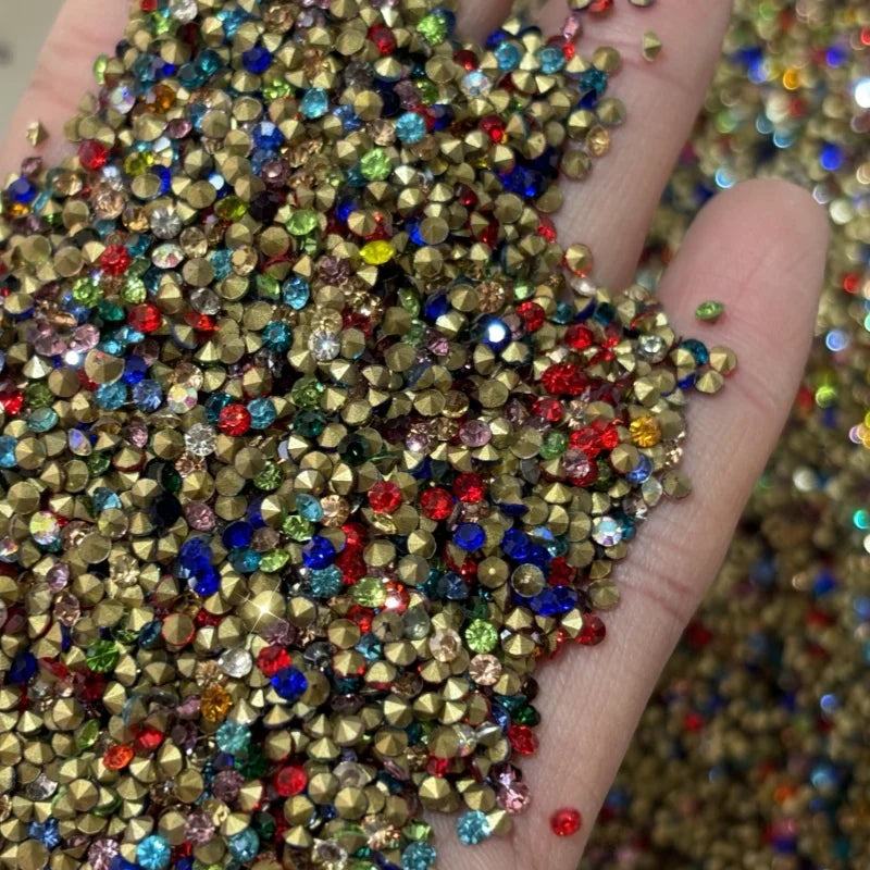 Factory Wholesale SS8 Mixed Colors Pointback Crystal Rhinestone Loose Nail Art DIY Decoration Decorative Accessories