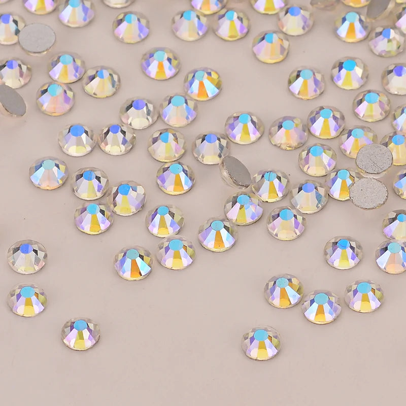 Base for Bra Decoration Sliver Factory Wholesale Crystal Flat Back Strass Crystal Non Hot Fix Rhinestone Glass 1 Bag Round Shape