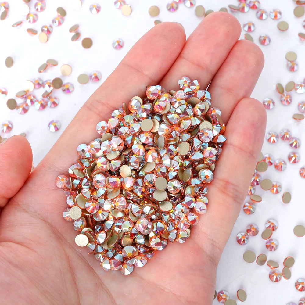 Top Quality 2088 Crystal Glass Rhinestones 16 Cut Facets Round Flatback Diamond Strass AB in Bulk Stones for Cloth Tumbler