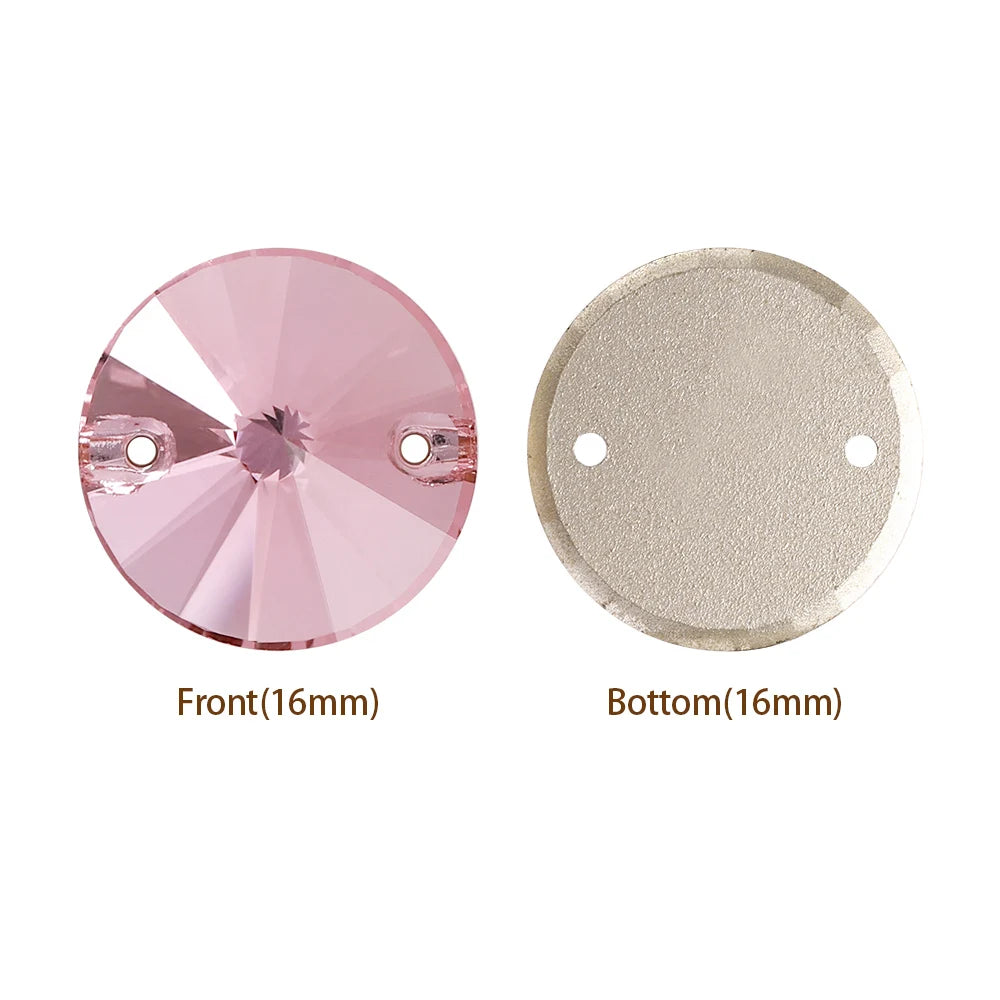 3200 QIYI Innovative Design Top Quality Rivoli Shape Flat Back Glass Crystal Sew on Rhinestones for Designer Garment Decoration