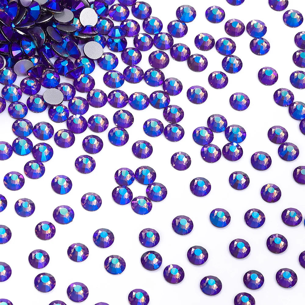 Factory Wholesale Big Bag Non Hotfix Rhinestones SS6-SS30 Glass Crystal Flatback Regular Cut Rhinestones for Nails Art