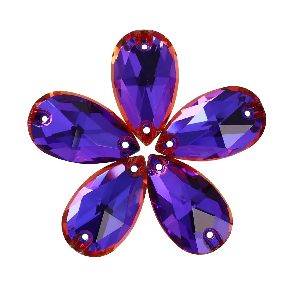 Wholesale 7x12 10x14 11x18 13x22 17x28 mm Raindrop Sew-on Rhinestones Non Hotfix Flatback Sewing Strass Bling for Jewelry Dress