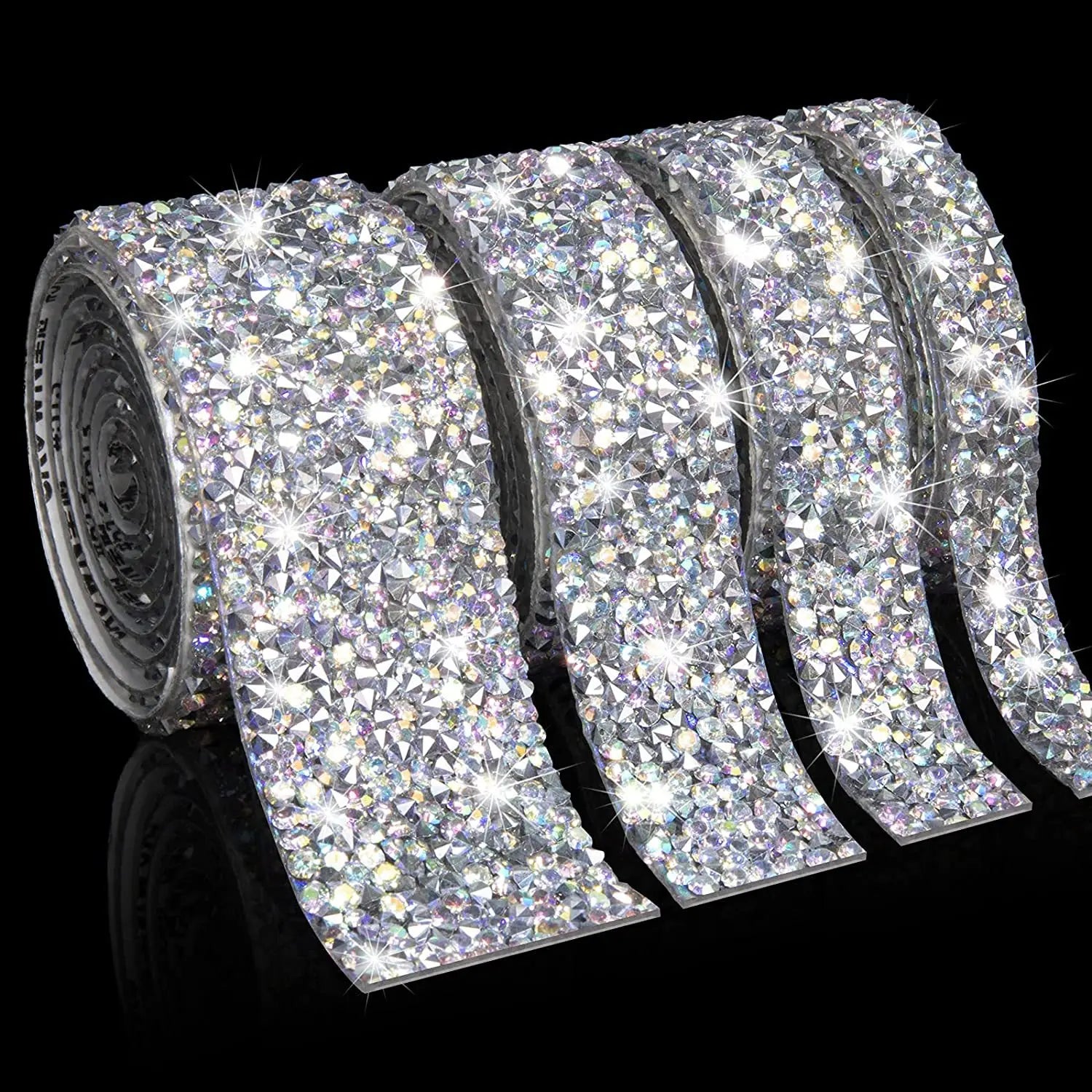 QIYI Wholesale Rhinestone Tape Self Adhesive Rhinestones Trimming Bling Crystal Resin Sheets Roll Wrap Sticker for Tumbler