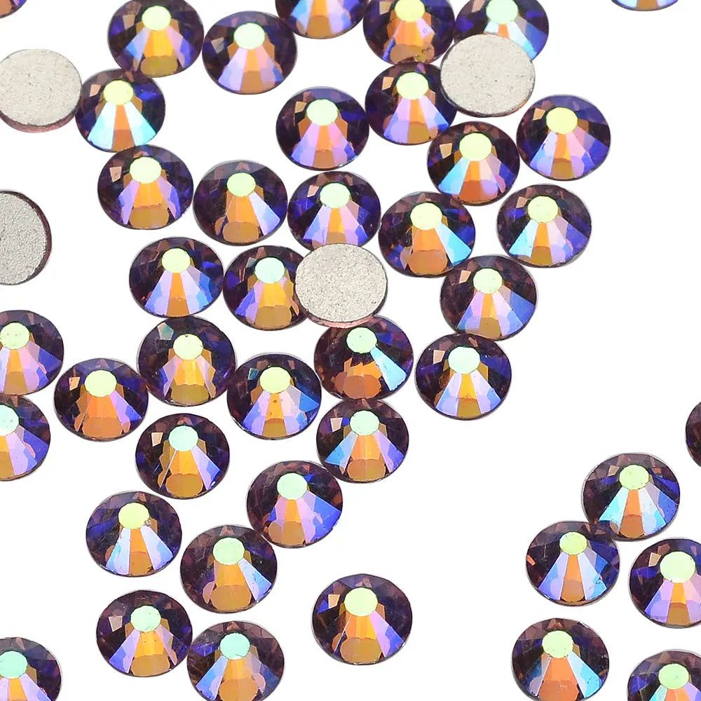 Wholesale Glitter Glass AB Crystals Strass Flatback  Rhinestones Bulk Non Hotfix Gltteri Diamond for Fashion Jewelry Earring