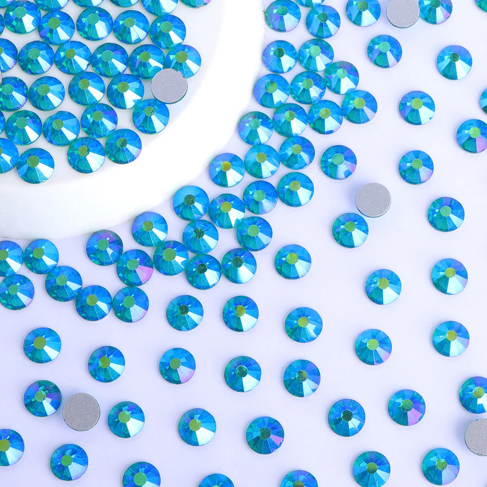 QIYI Wholesale 14400pcs Bulk Package Flatback Rhinestones Glitter Bling Glue on Luminous Rhinestones for Accessories