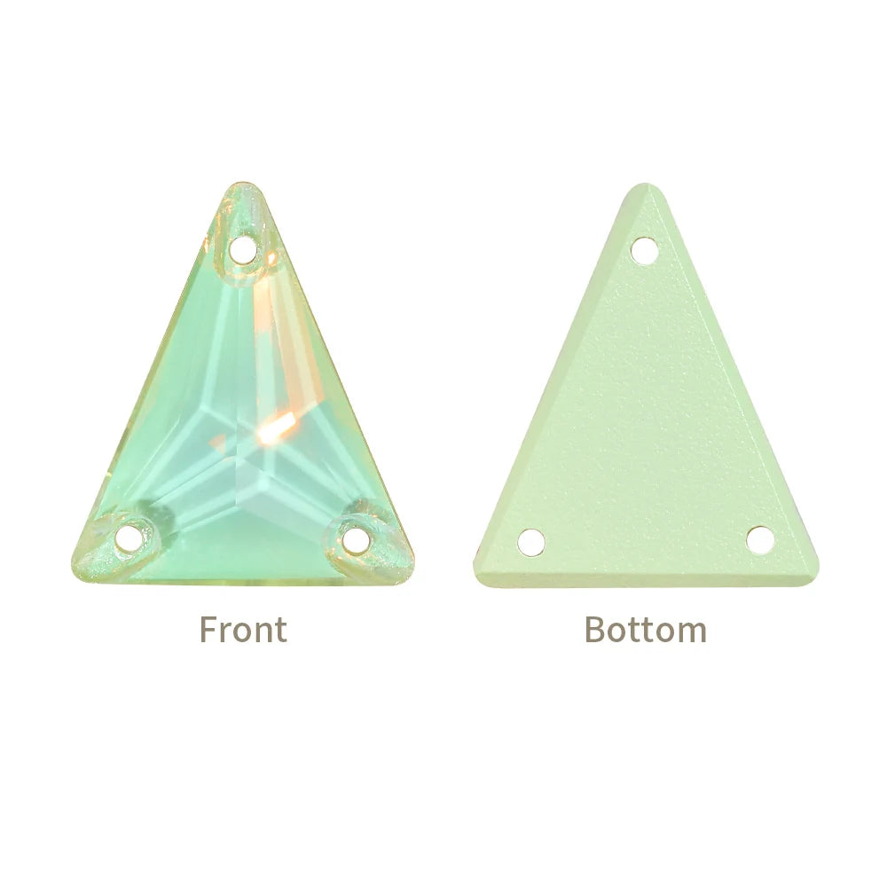 3271 Hot Selling Slim Triangle Factory Direct Wholesale High Quality Durable Shimmering Clear Glass Crystal Sew-On Rhinestones