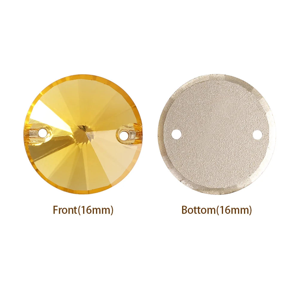 3200 QIYI Innovative Design Top Quality Rivoli Shape Flat Back Glass Crystal Sew on Rhinestones for Designer Garment Decoration