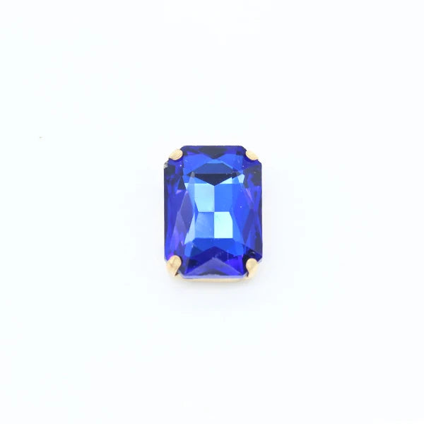 All-size 24-colors Flatback rectangle sew on glass stone Gems sewing crystal rhinestone gold plated button clothes Decorations